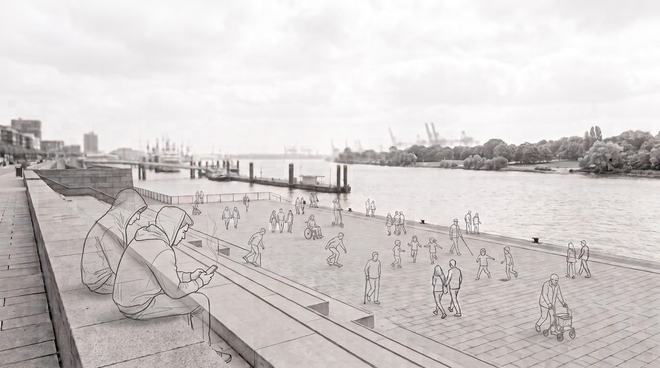 Uferpromenade Plan symbolisiert: UX Design und Semantik, visuelle Klarheit, Urteilskraft, Weitblick
